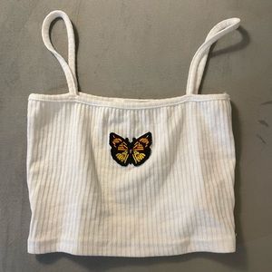 White butterfly crop tank from Missguided